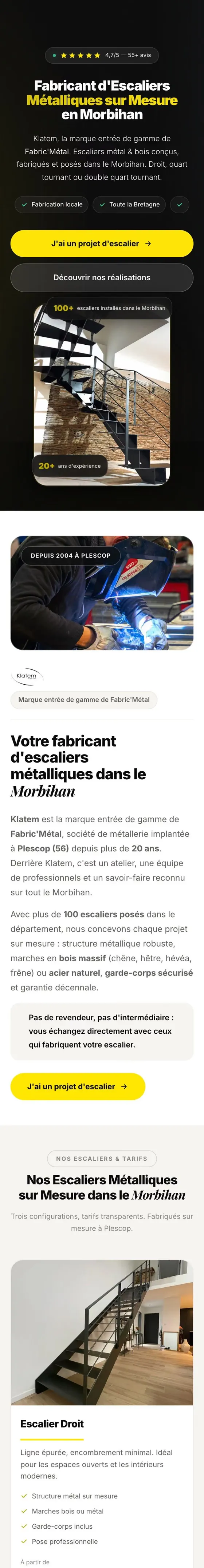 Site Klatem sur mobile