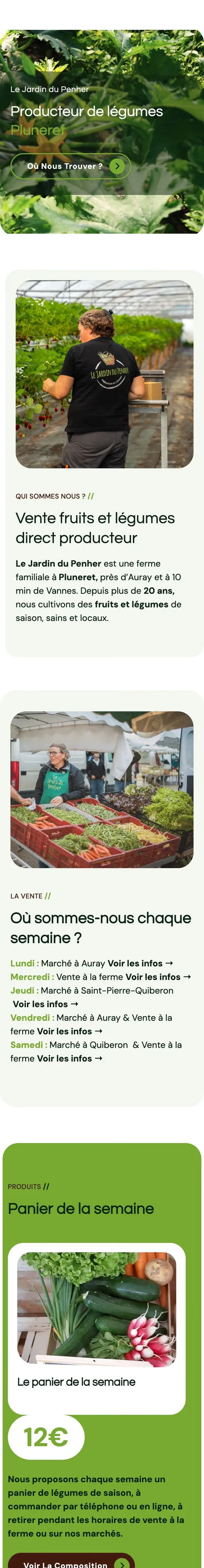 Site Le Jardin du Penher sur mobile