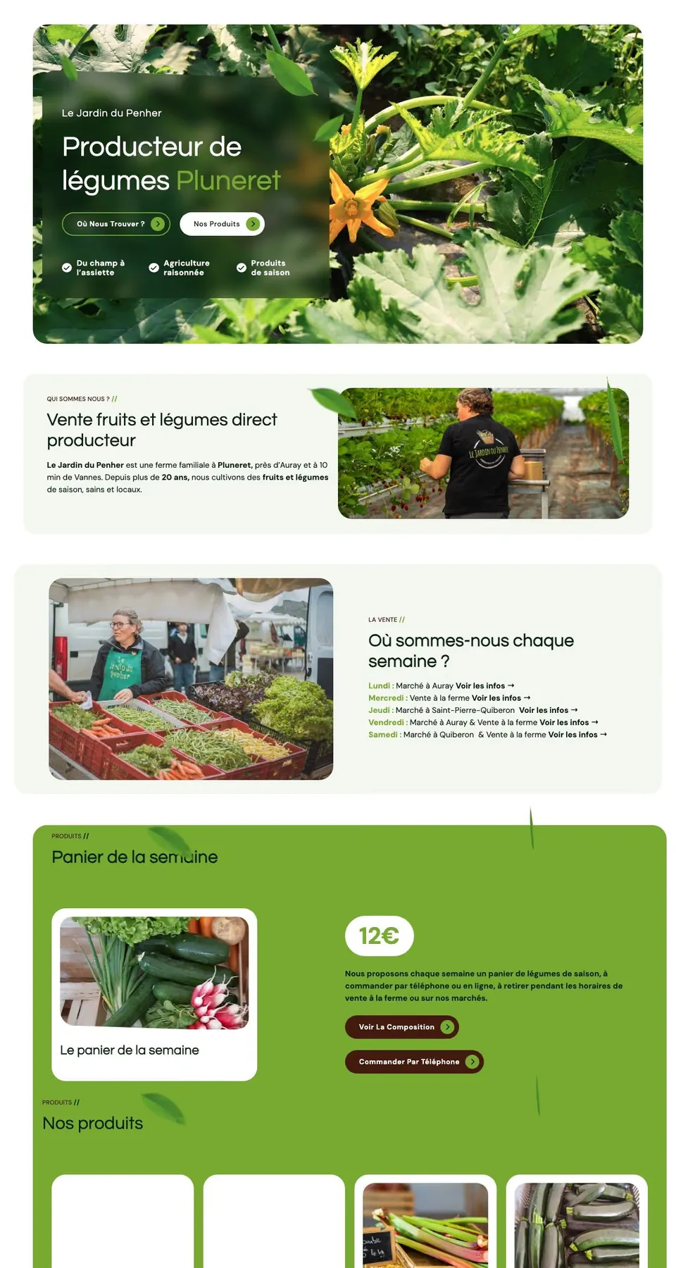 Page d'accueil du site Le Jardin du Penher