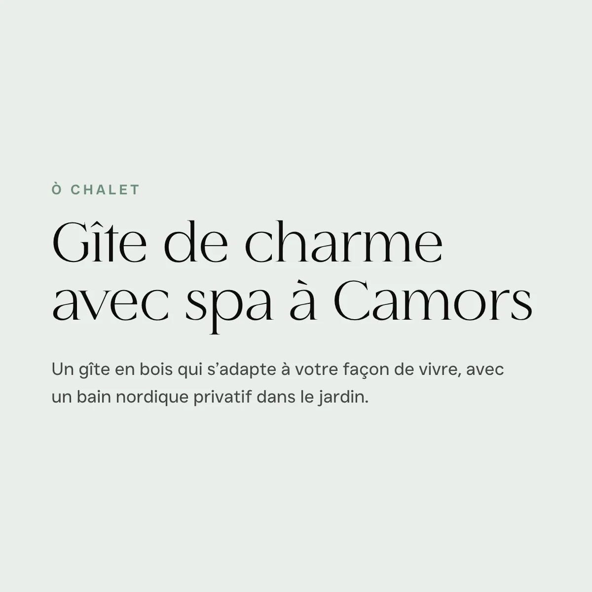 Spécimen de titre du site Ò Chalet