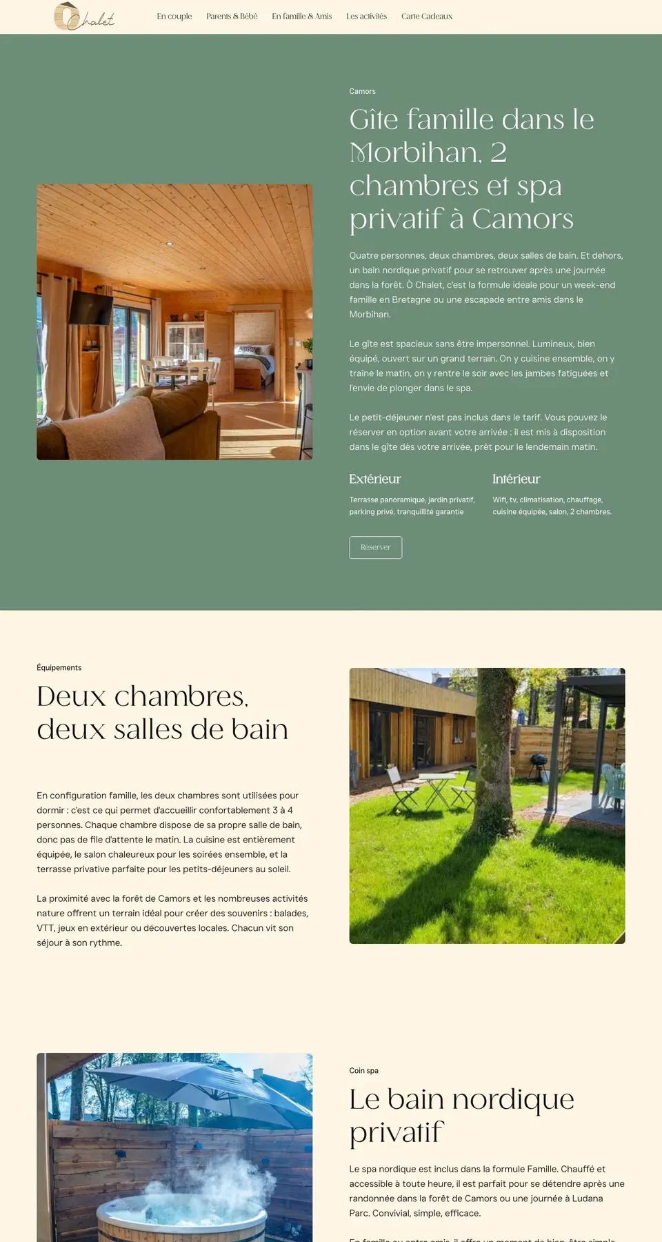 Page d'accueil du site Ò Chalet