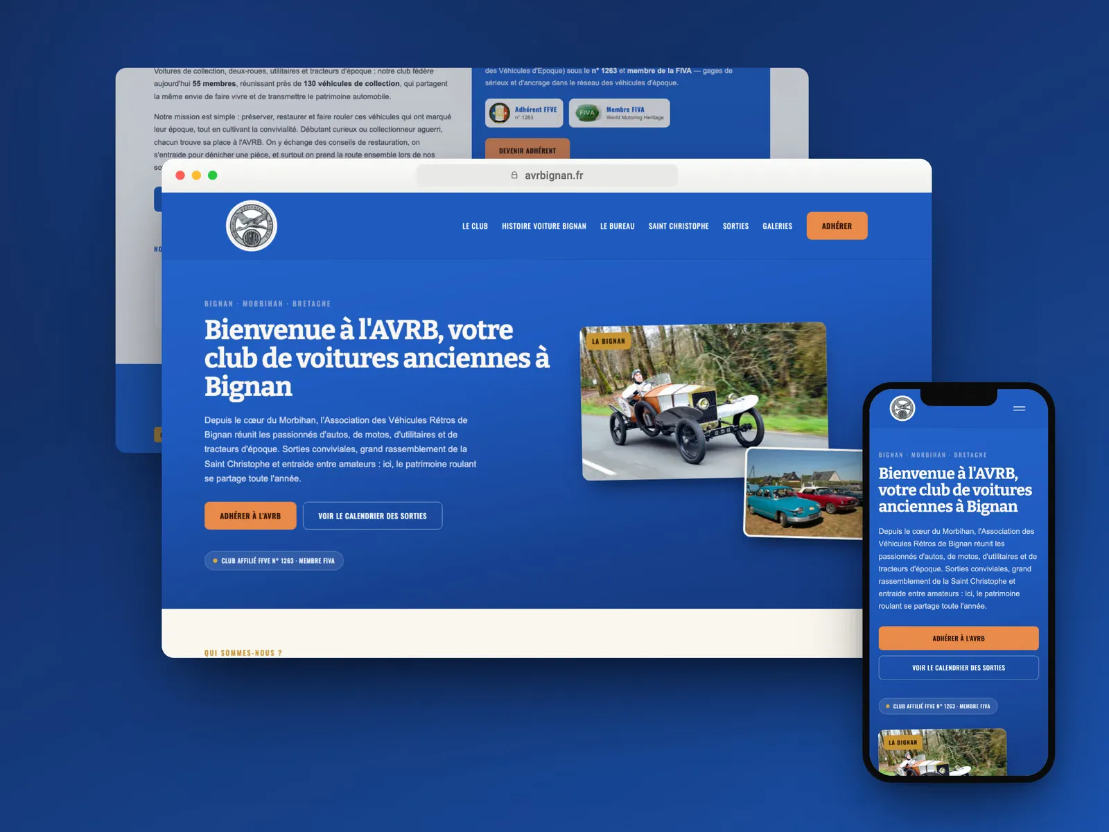 Site internet de l’AVRB, club de véhicules anciens à Bignan (Morbihan)