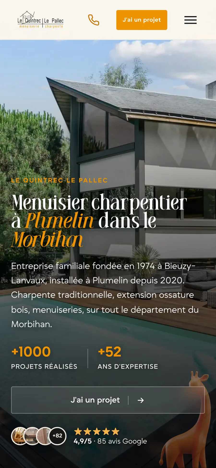 Page d'accueil Le Quintrec Le Pallec sur mobile