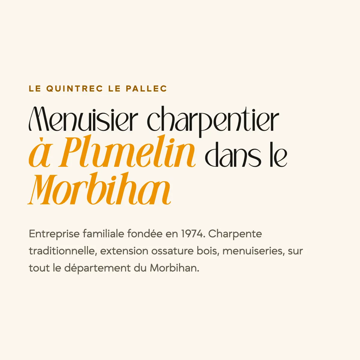 Spécimen de titre : « Menuisier charpentier à Plumelin dans le Morbihan »